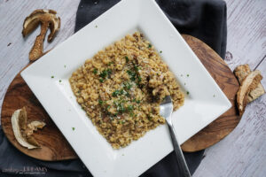 Creamy Bulgur Risotto with Porcini Mushrooms - Cooking My Dreams