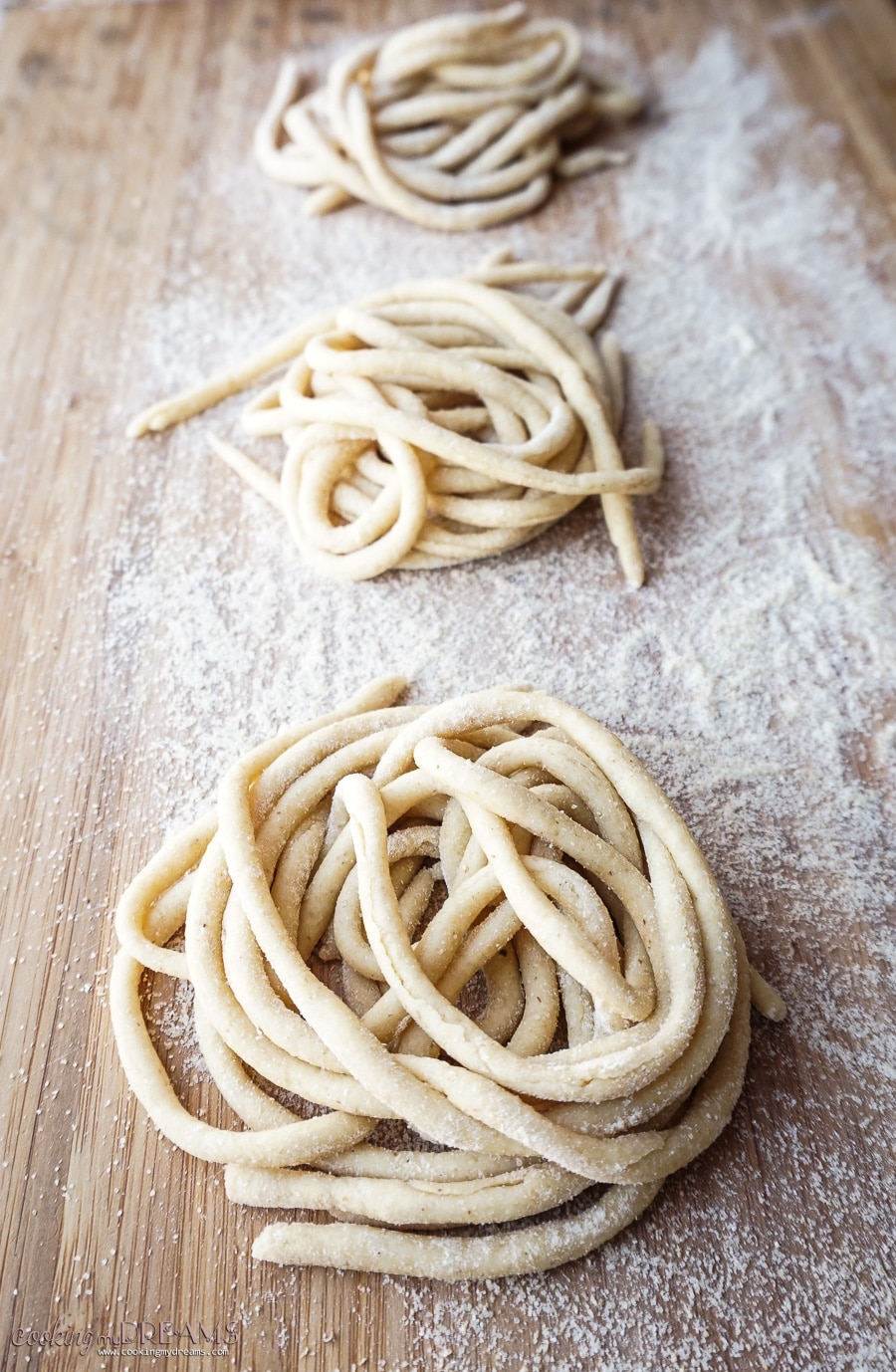 raw handmade pici pasta