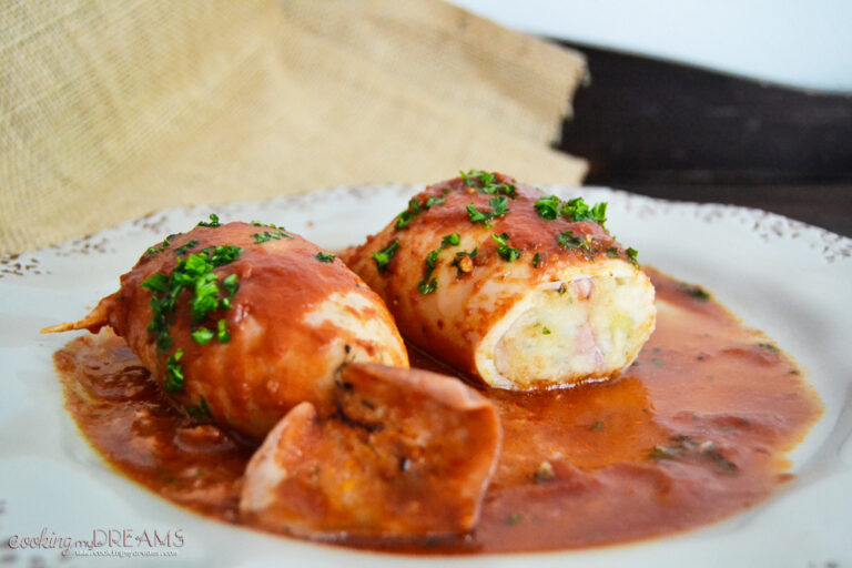 Stuffed Calamari in Tomato Sauce - Cooking My Dreams