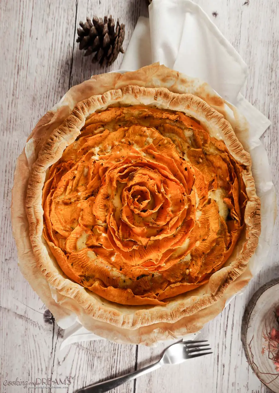 Sweet Potato And Goat Cheese Flower Quiche Cooking My Dreams