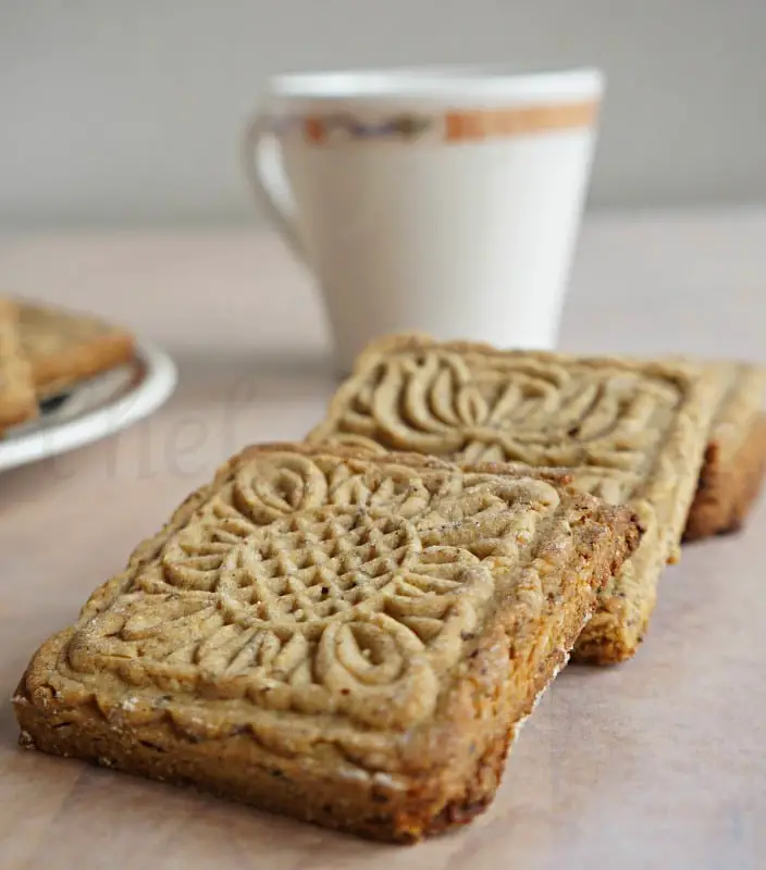 Croatian Cookies laying next to a cup of tea