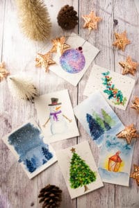 Printable Watercolor Christmas Cards