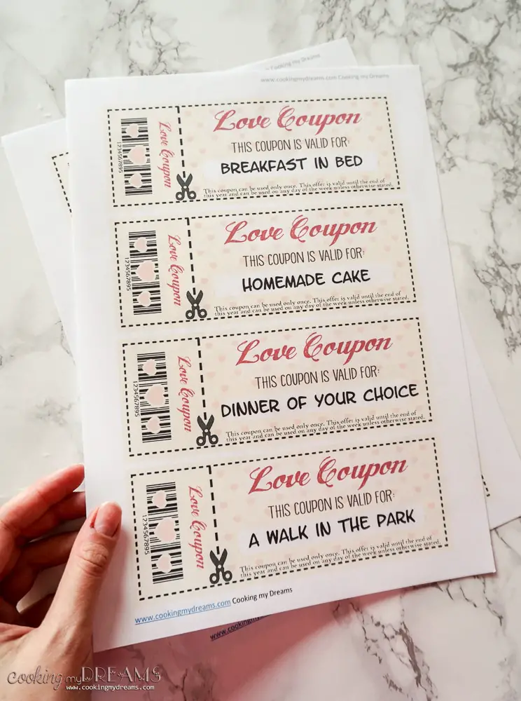 Printable and Customizable Love Coupons - Valentine's Day Gift idea for your loved one!