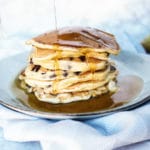 maple syrup on pancakes stack