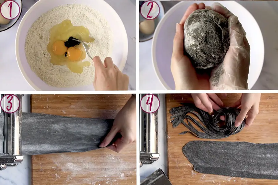 how to make squid ink pasta step by step