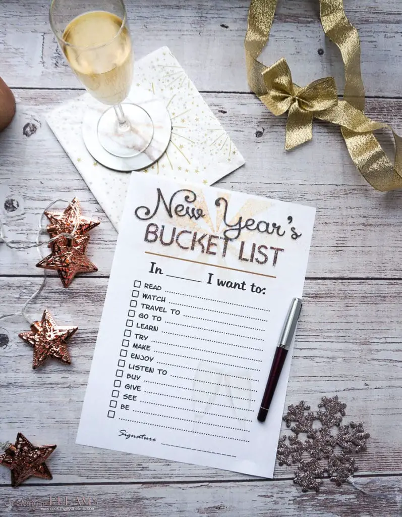 printed customizable bucket list