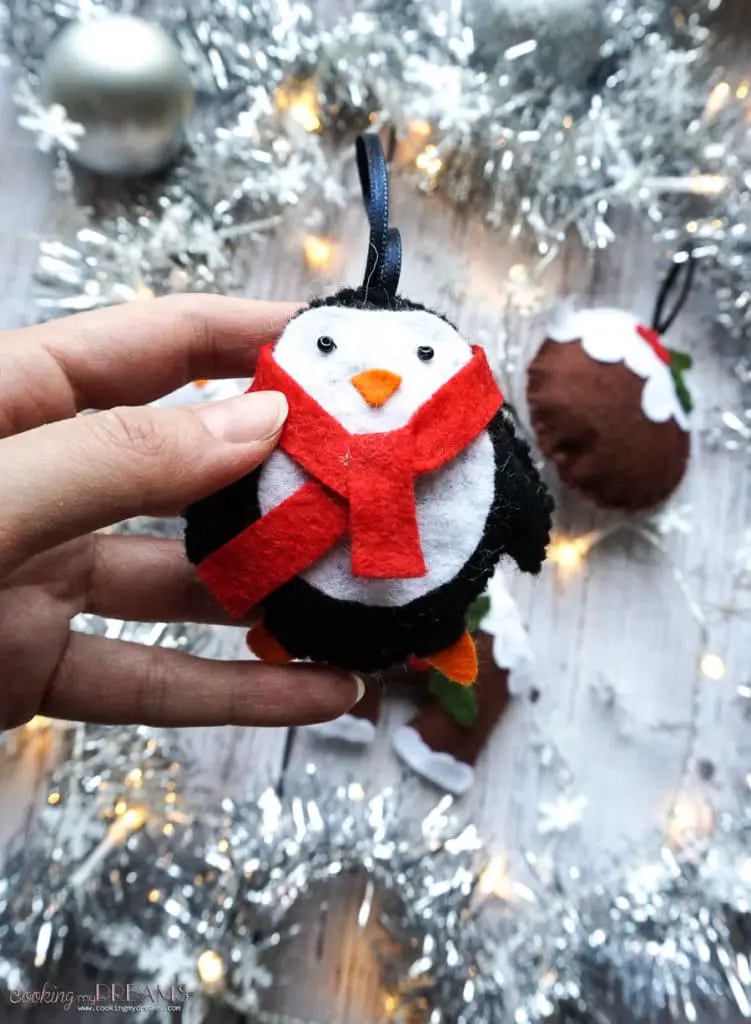 penguin felt ornament