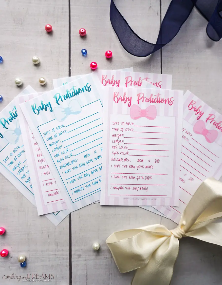 ✯ Baby Shower 20 Cards ☆ Pink Or Blue ☆ Prediction Game & Advice Cards ✯ 10 
