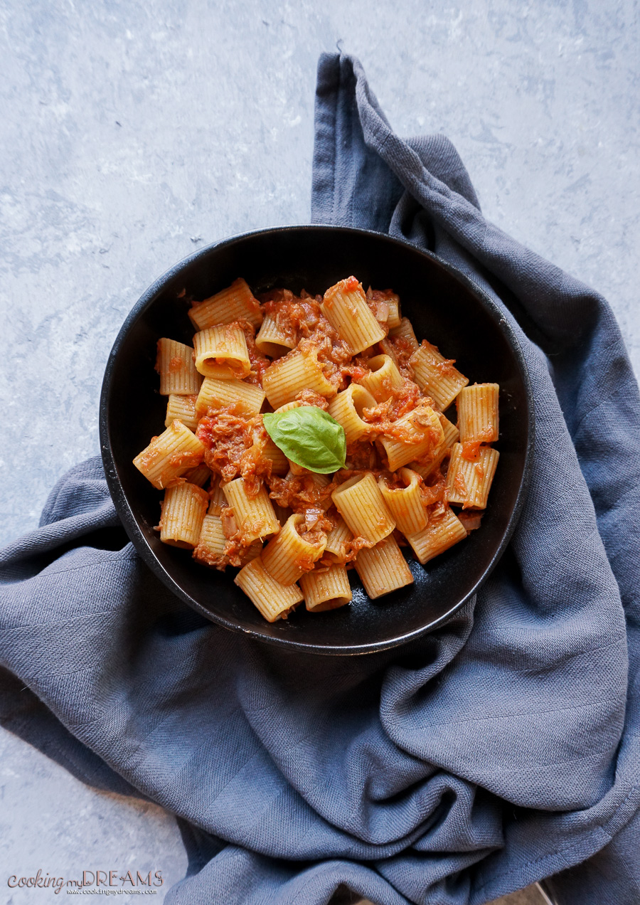 Pasta with Tuna Tomato Sauce - Cooking My Dreams