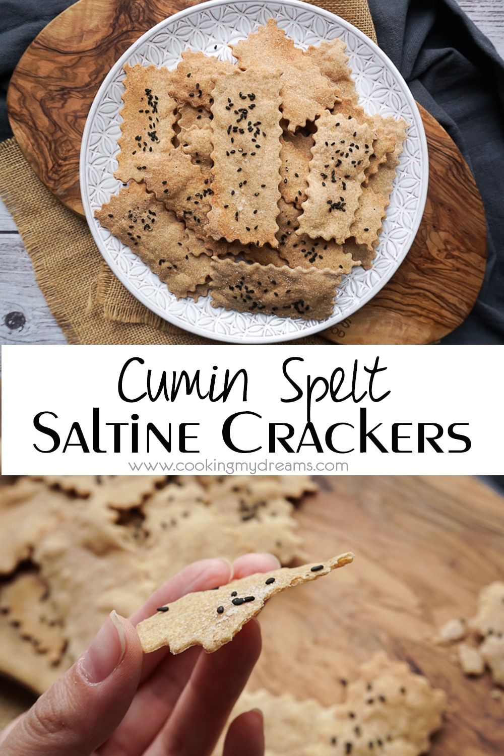 Cumin Spelt Saltine Crackers - Cooking My Dreams