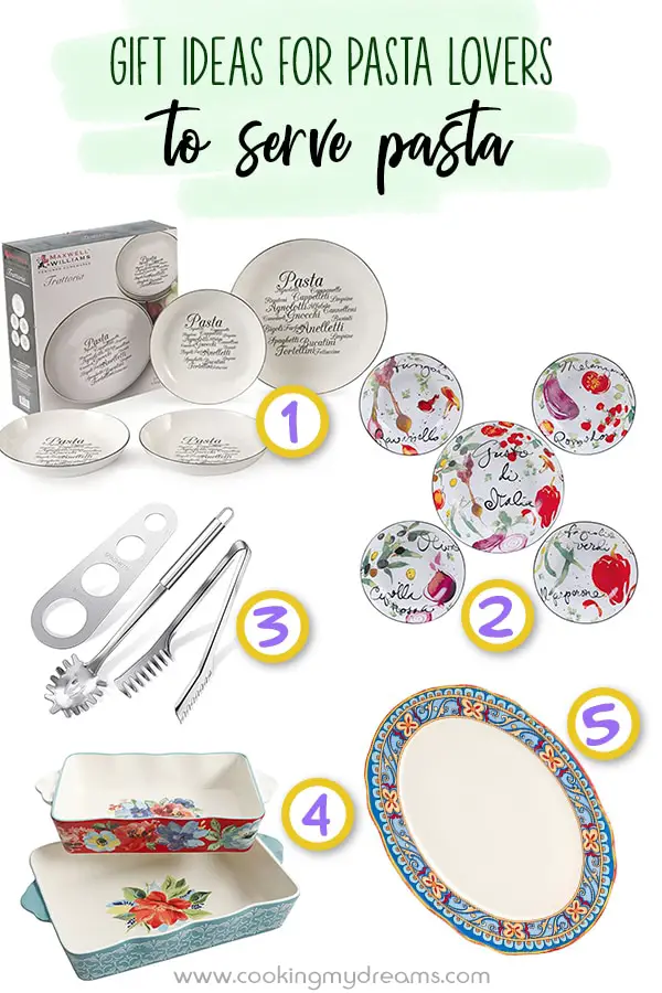 pictures of 5 gift ideas to serve pasta