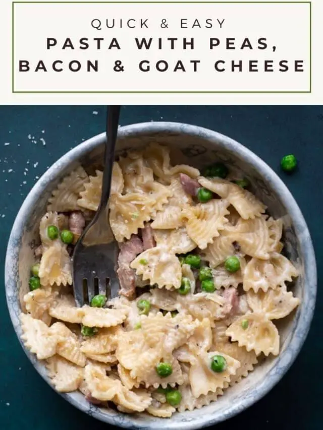 Pasta with Peas, Bacon, and Goat Cheese