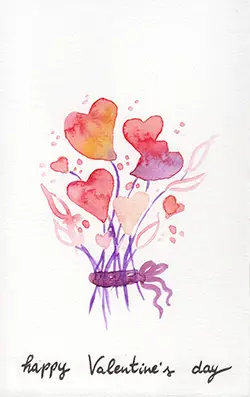 bunch of flowers and hearts in pink and purples