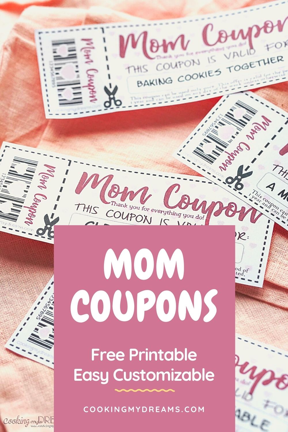 Printable Mom Coupons - Easy Customizable Mother's Day Gift - Cooking ...