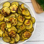 plate of air fryer zucchini slices