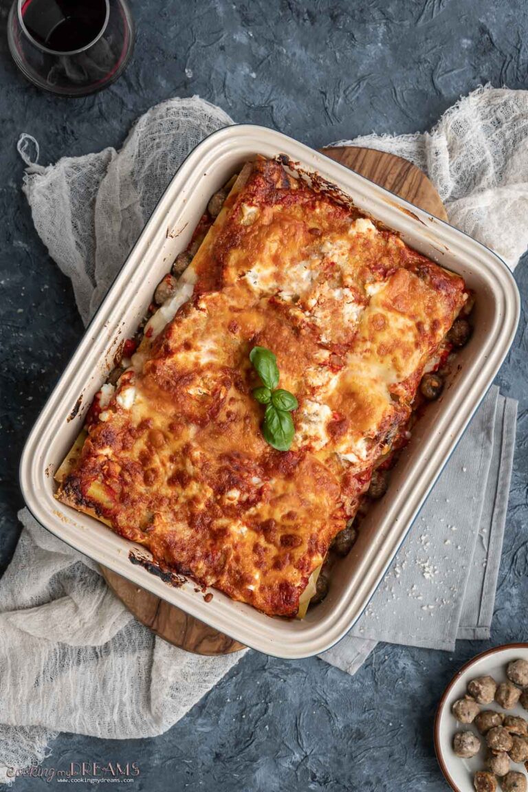 Southern Cheese and Meatball Lasagna - Cooking My Dreams