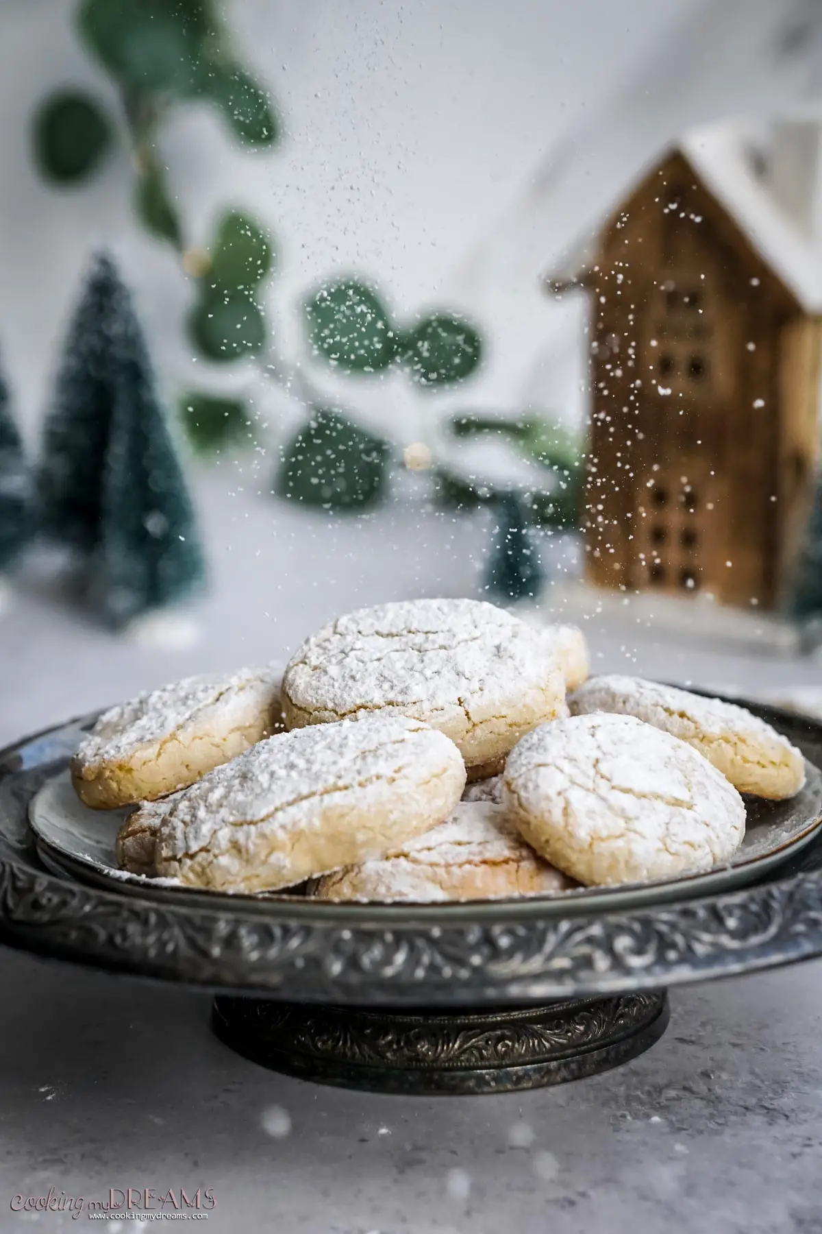 christmas italian almond cookies on a plate