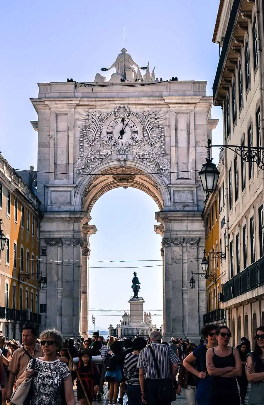 Rua Augusta arch in Lisbon towards Praca do Comercio