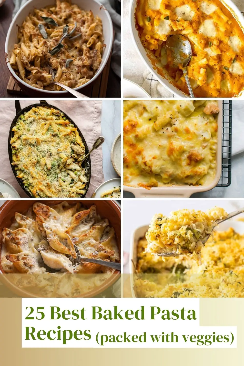 collage of photos of different baked pasta recipes