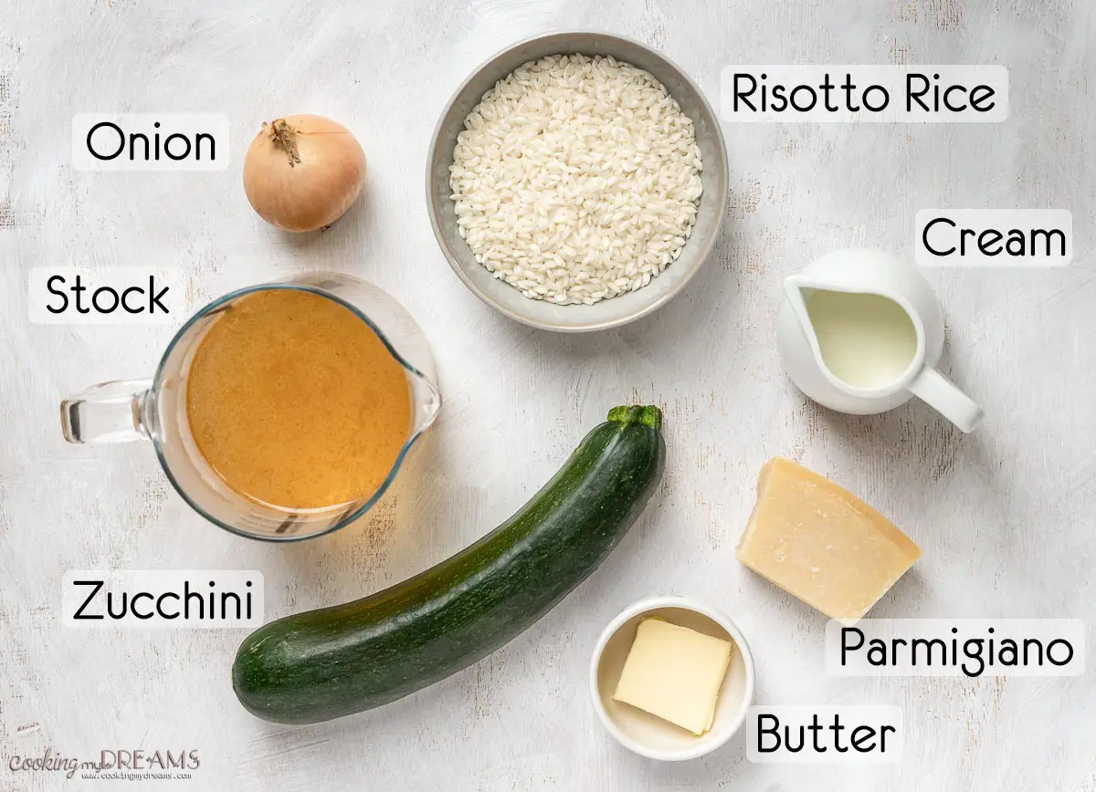 ingredients to make zucchini risotto