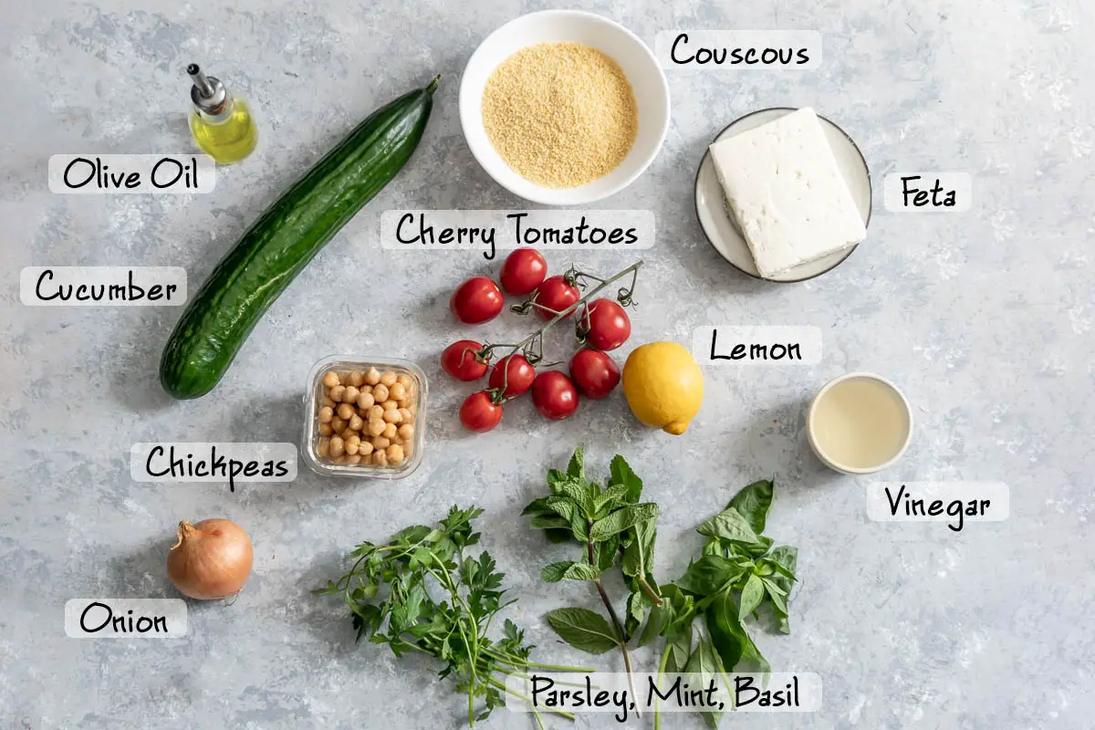 ingredients to make couscous salad