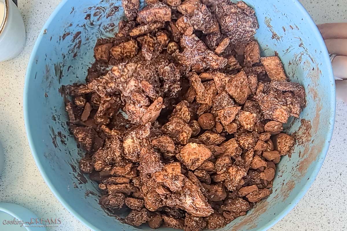 biscuits, hazelnuts coated in chocolate, sugar, and butter.