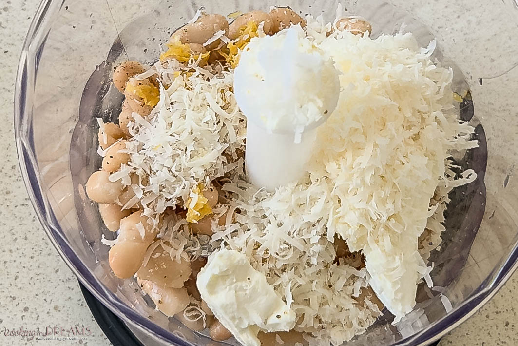ingredients in a food processor to make a dip.