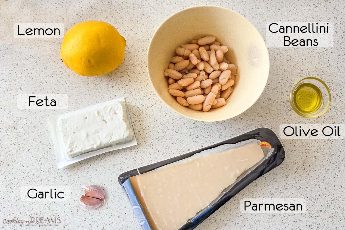 ingredients to make white bean dip.