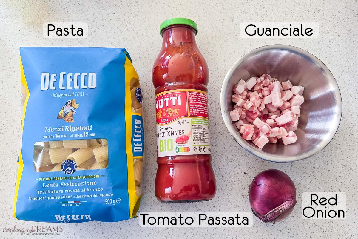 ingredients to make amatriciana pasta
