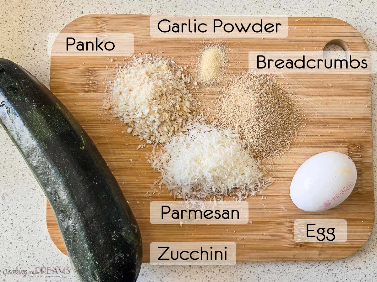 ingredients to make zucchini fries.