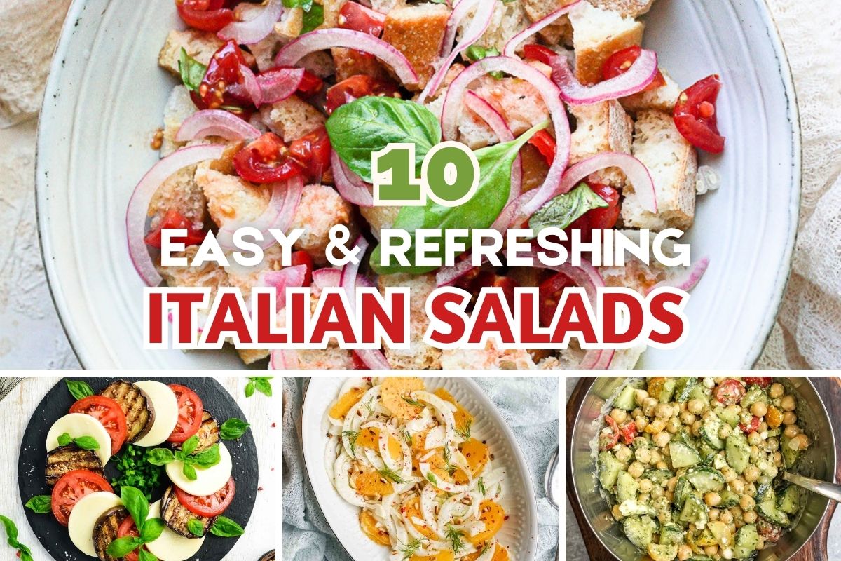 italian salads collage horizontal.