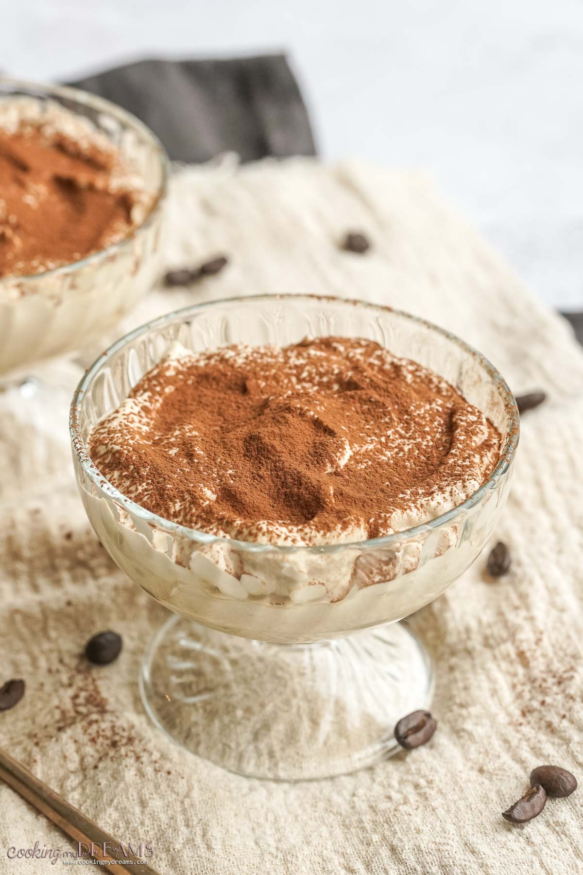 glass coupe with italian coffee cream.