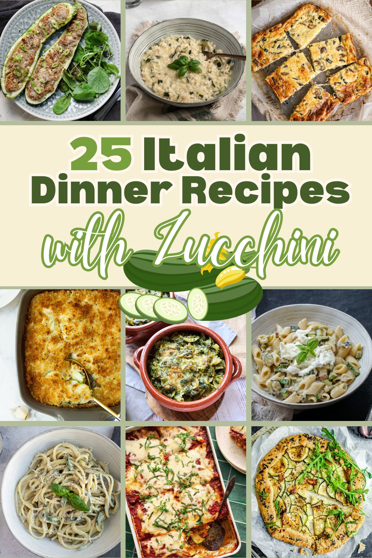 dinner recipes with zucchini collage,