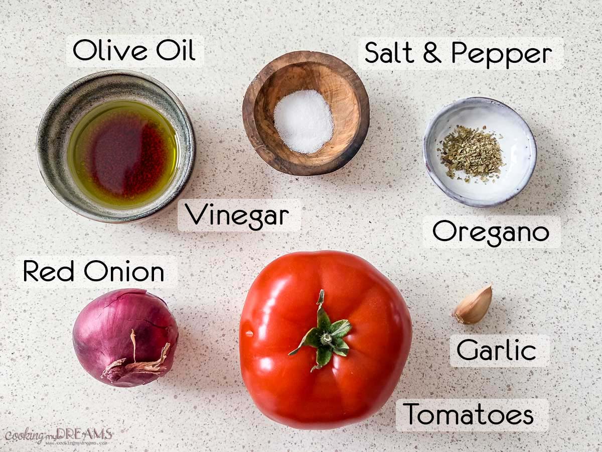 ingredients to make tomato onion salad.