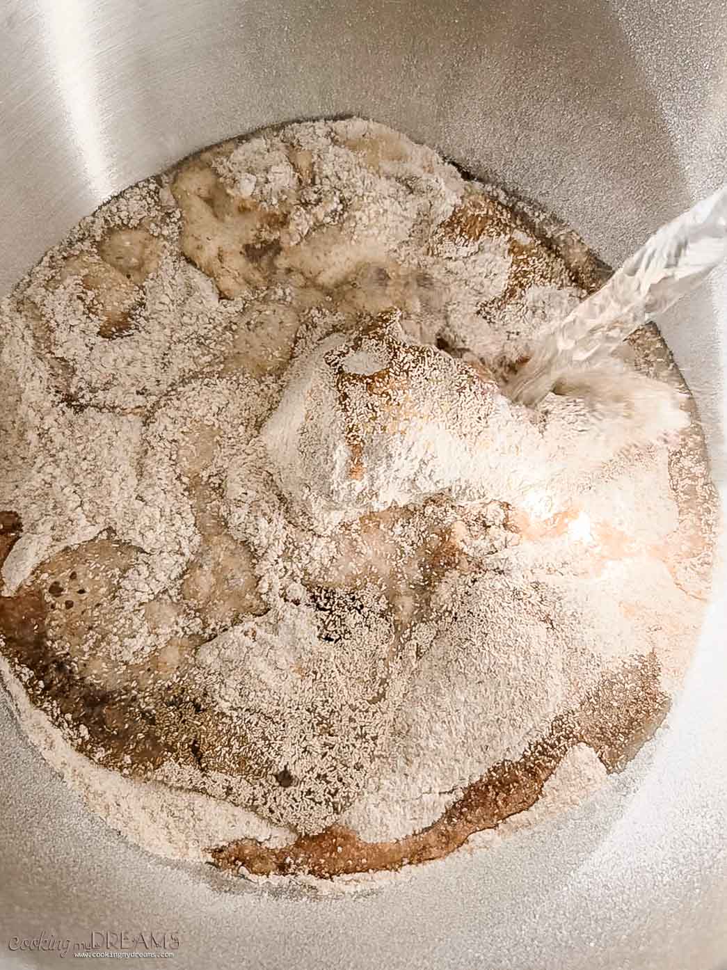 water is added to the bowl.