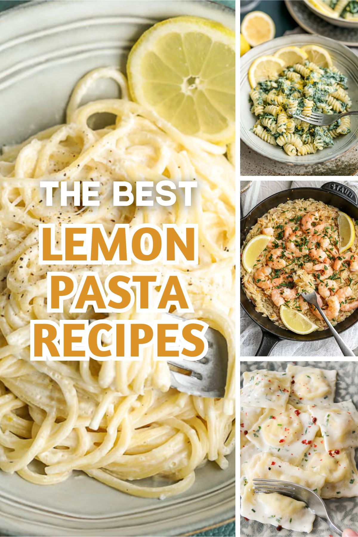 the best lemon pasta recipes collage.